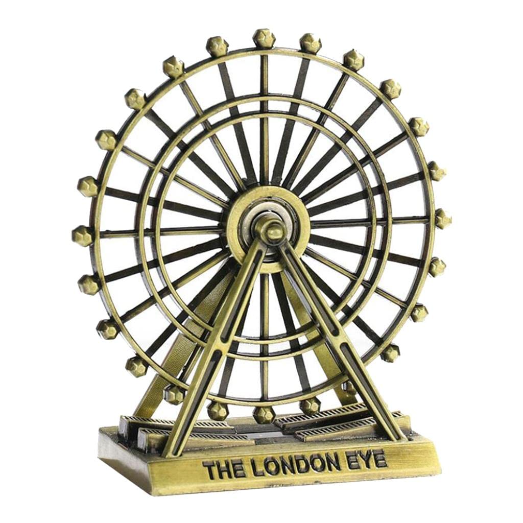 Creative metallic London Eye ferris wheel ornament rotating metal decor