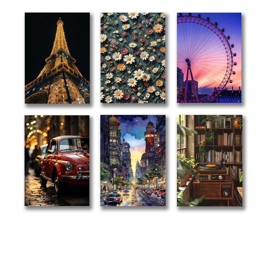 Set of 6 wooden canvas frames 8x11 inches for wall decoration sticky phototiles by Trend-ify