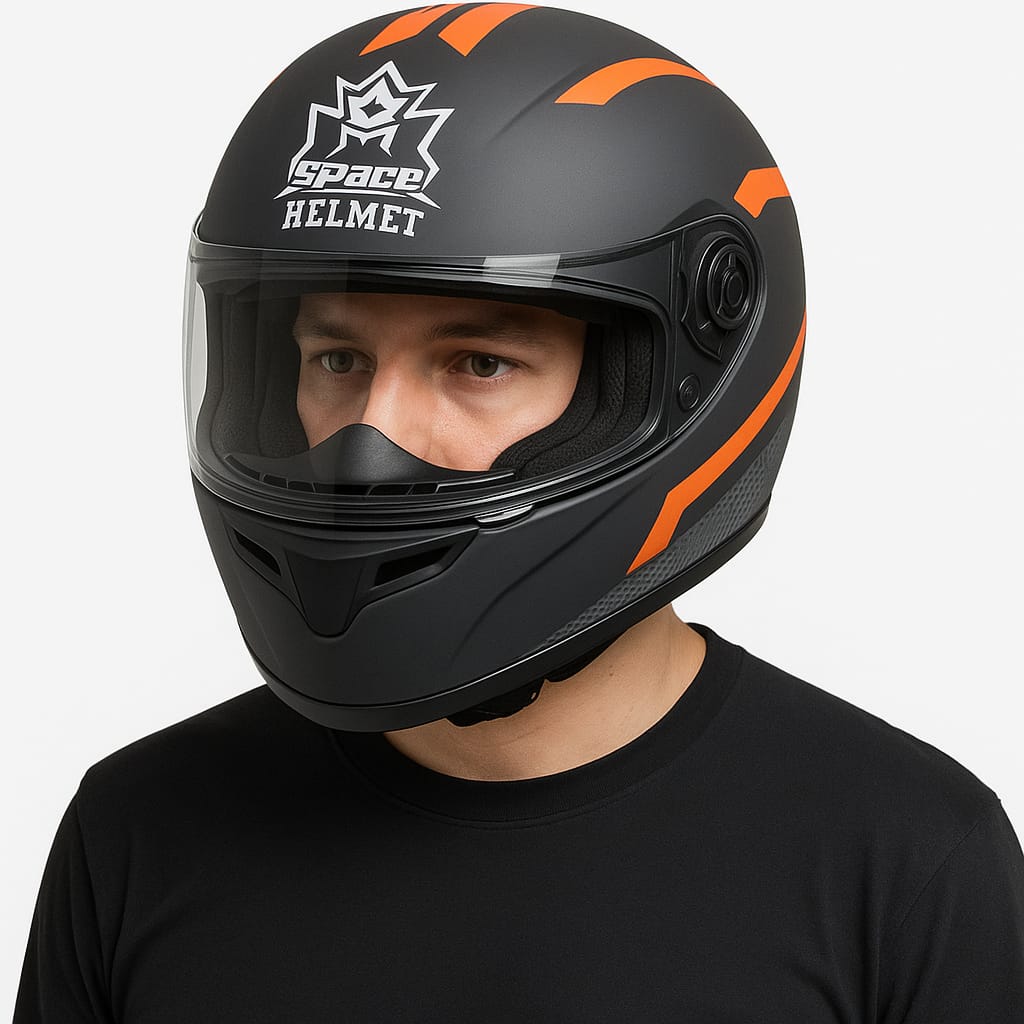 Space X Helmet Medium size 57‑58cm unbreakable design black bold style Trend‑ify Pakistan