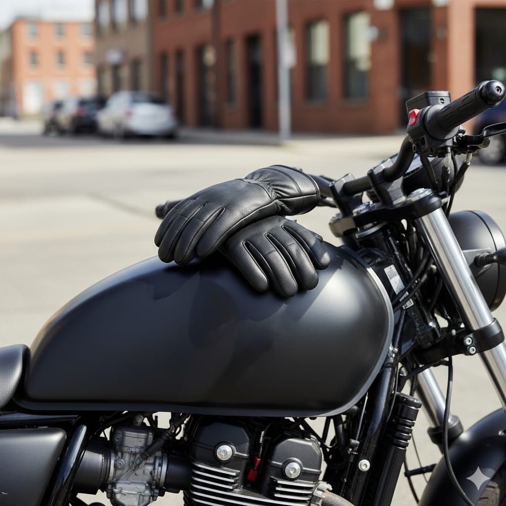 Men’s Genuine Sheep Leather Winter Gloves – black motorcycle riding gloves with warm lining – Trend-ify Pakistan