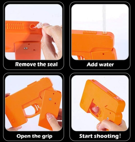 Creative Folding iPhone Toy Water Gun – Long Range Manual Water Blaster Toy for Kids and Adults