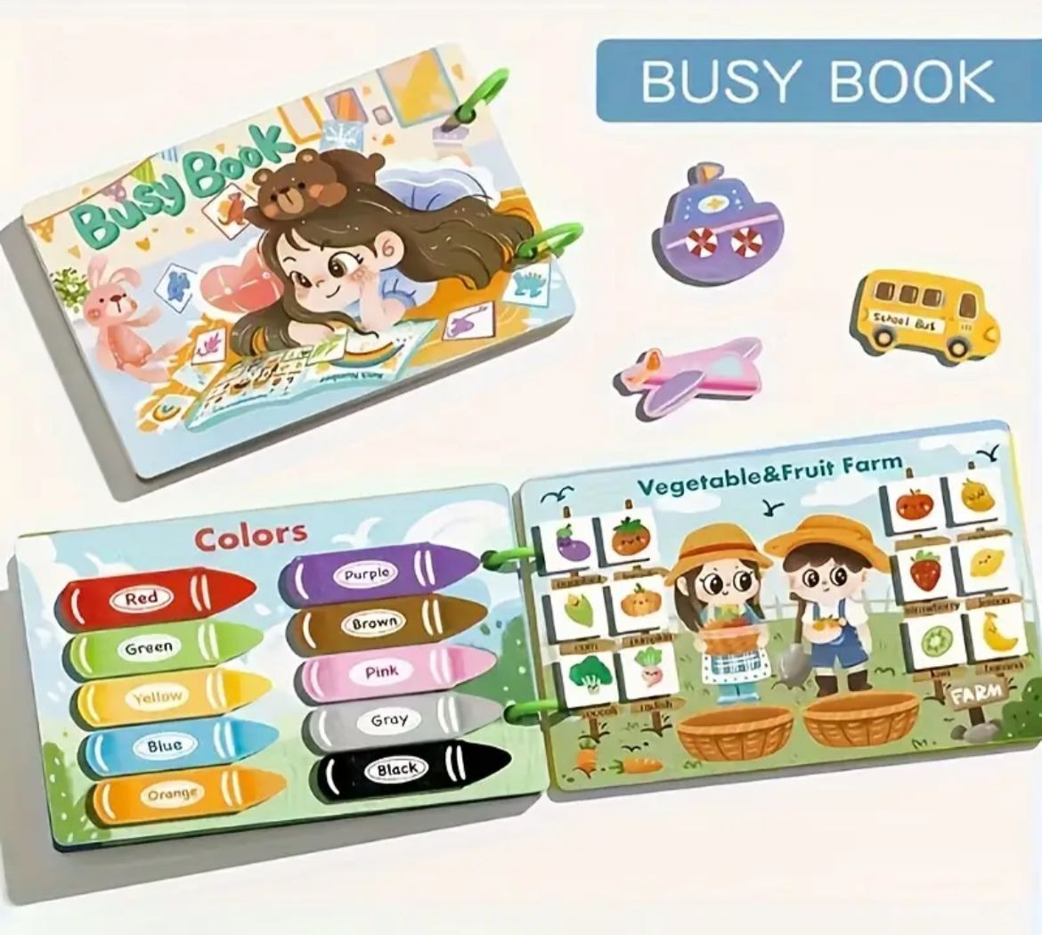 Montessori quiet busy book for toddlers 12 theme educational learning toy Trend-ify Pakistan