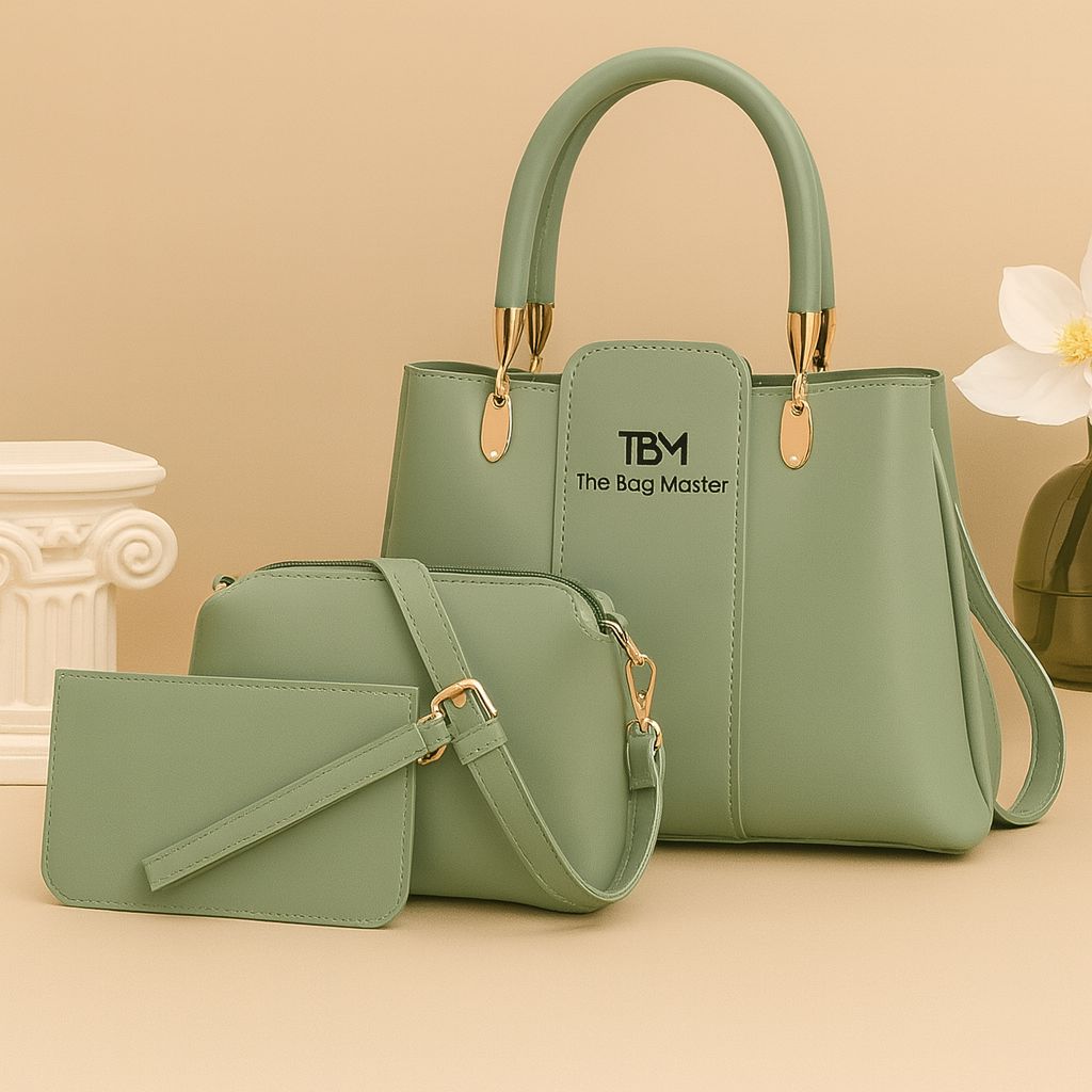 3 pieces ladies handbag set elegant design premium quality smooth finish Trend-ify