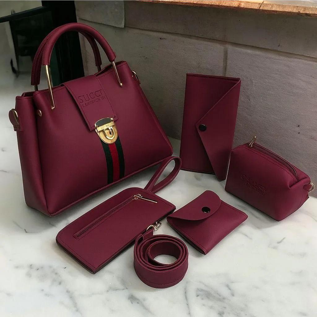 5 pieces handbag set for women with tote shoulder crossbody clutch and wallet Trend-ify
