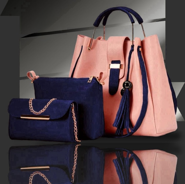 3-Piece Women’s Handbag Set – Stylish Tote Bag with Shoulder Pouch & Chain Clutch | Premium PU Leather