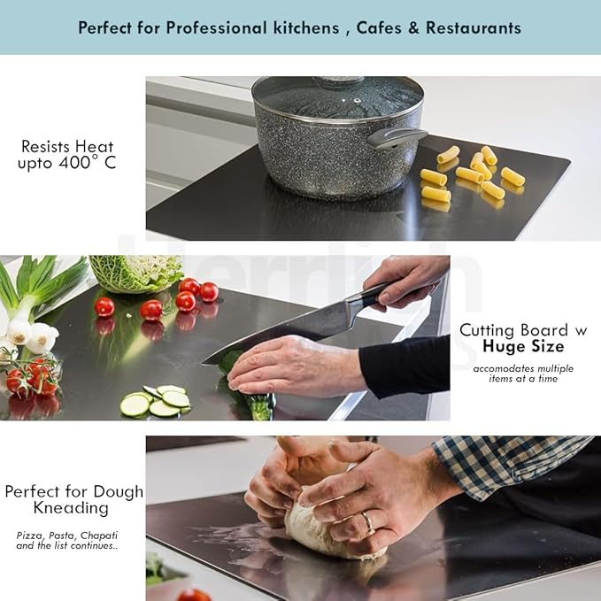 Trend-ify Stainless Steel Cutting Board 40x48cm durable hygienic non-slip kitchen chopping board