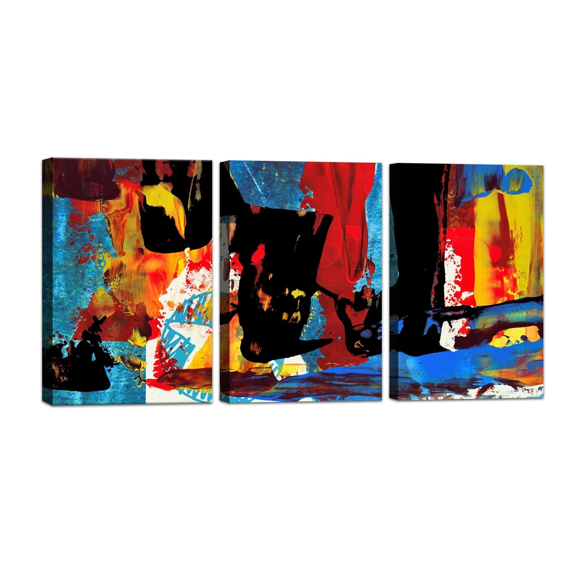 3D modern canvas wall art panels set of 3 with HD print and wooden frame, perfect for home and office décor.