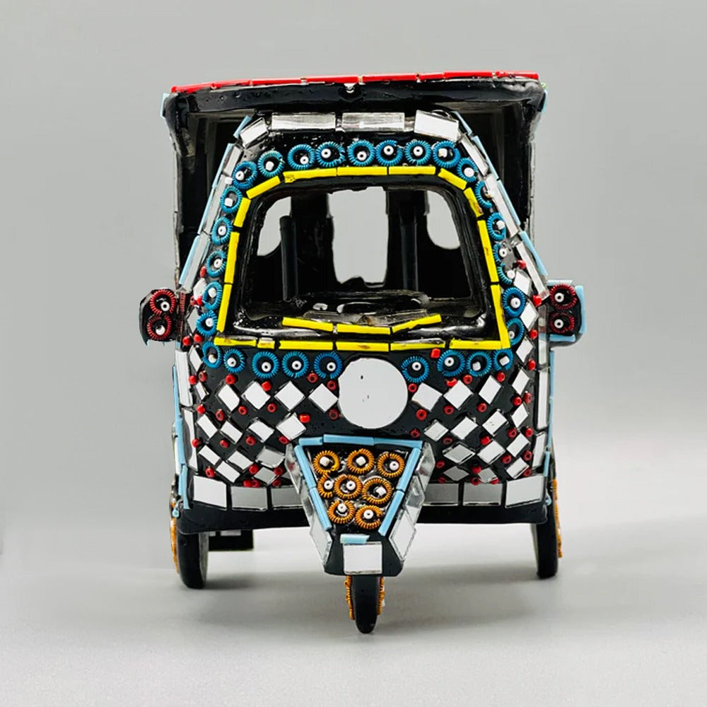 Handcrafted RIKSHAW Glass Art – Colorful Table & Home Office Decor