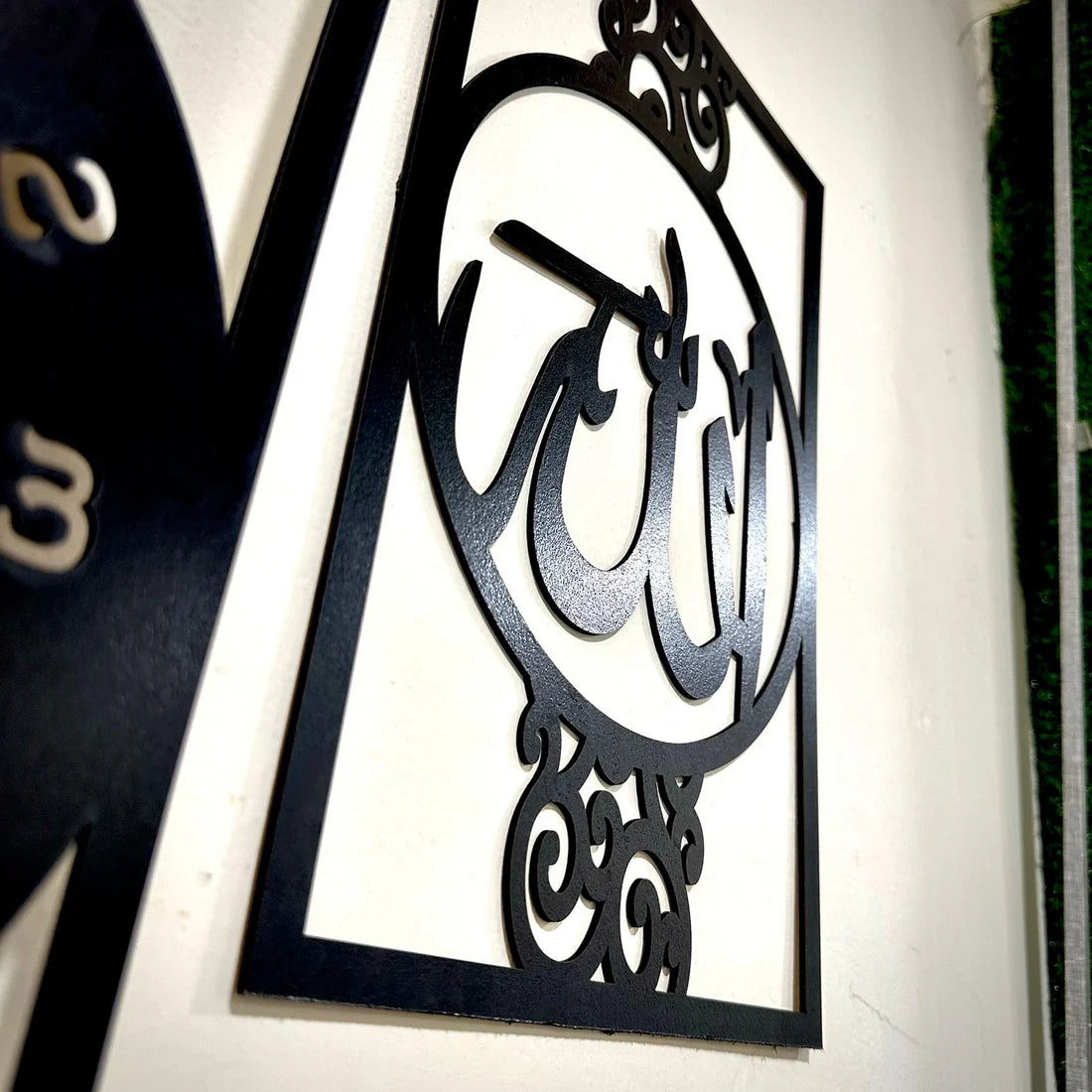 Islamic Allah Muhammad SAW 3D wooden wall clock home and office decor