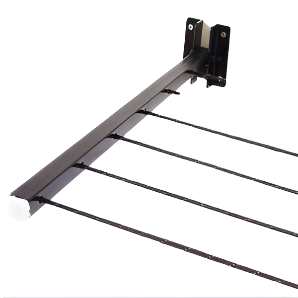 Black metal bracket on a white background