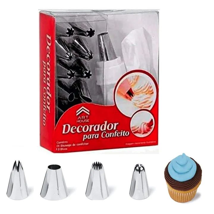 cakeware 15 piece cake decorating set icing piping bag steel nozzle tips
