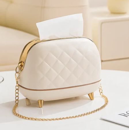 Luxury handbag design tissue box creative bag shaped holder for home decor