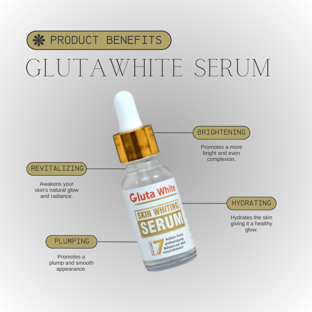 Gluta White Face Glowing Serum 30ml with glutathione for brightening and hydration