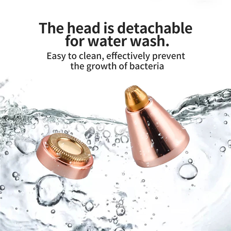 2-in-1 electric eyebrow trimmer and painless facial hair remover for women with LED light