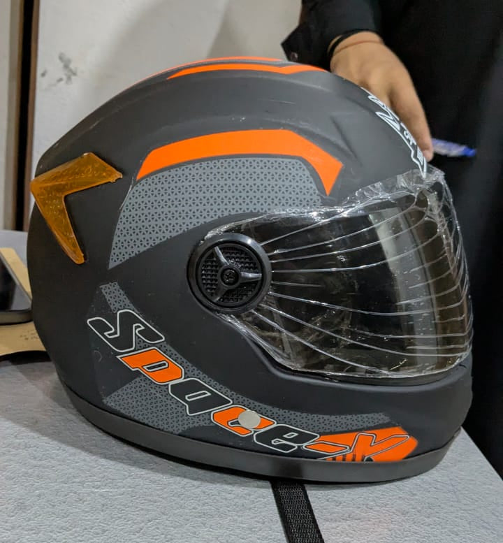Space X Helmet Medium size 57‑58cm unbreakable design black bold style Trend‑ify Pakistan