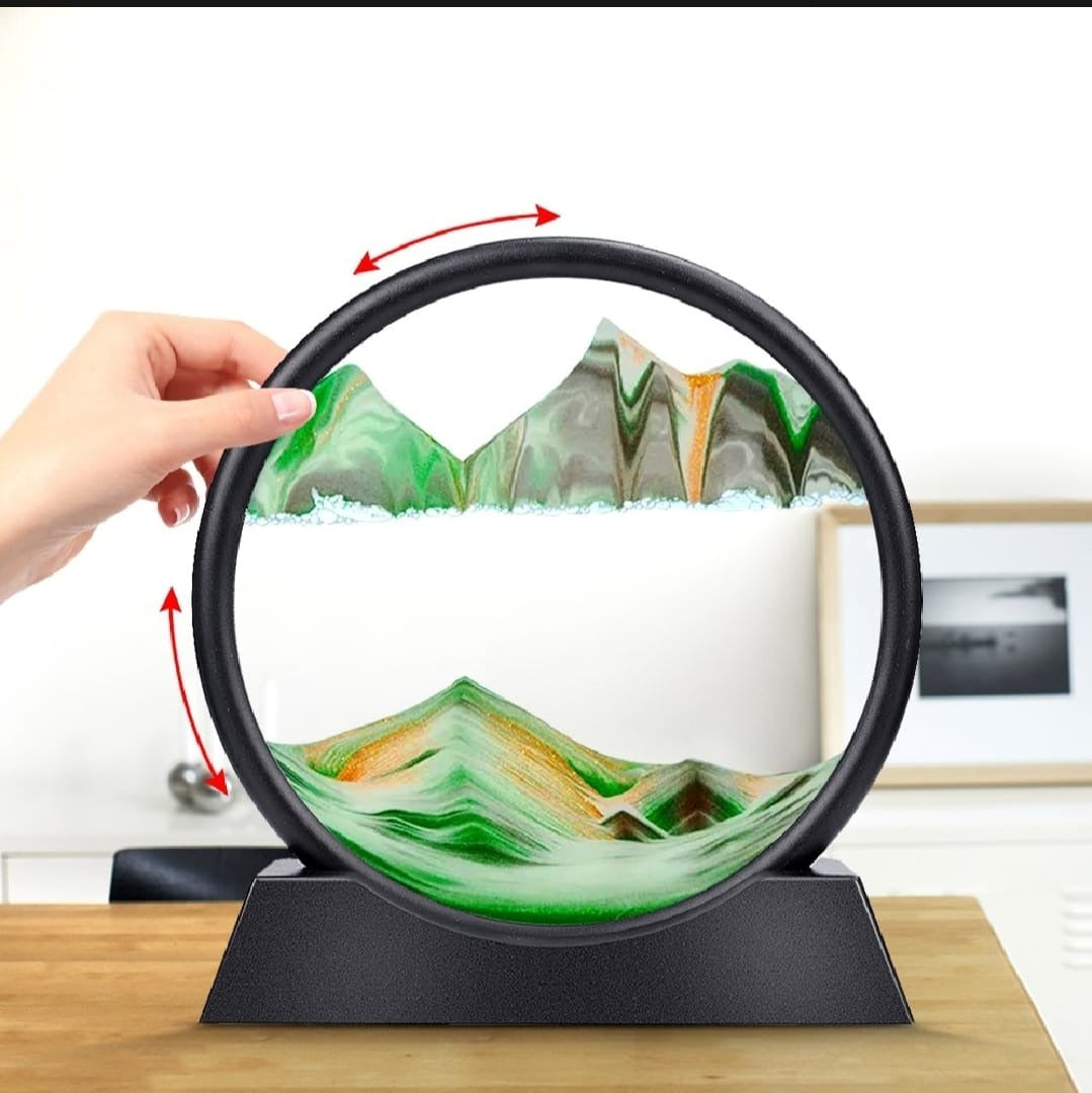 3D Moving Sand Mountain Lamp with Stand – aesthetic moving sand art lamp – relaxing home décor piece – Trend-ify