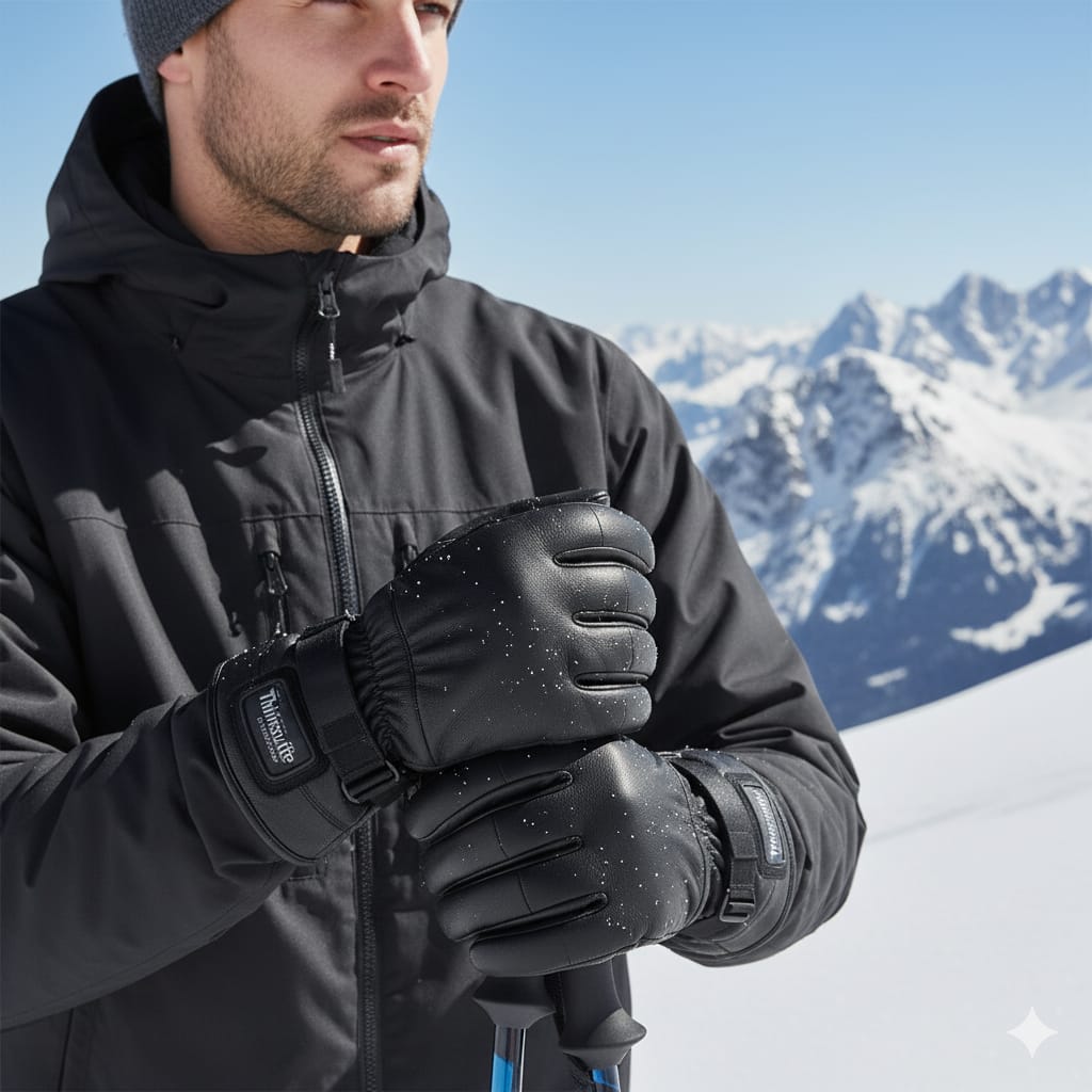 Men’s Genuine Sheep Leather Winter Gloves – black motorcycle riding gloves with warm lining – Trend-ify Pakistan