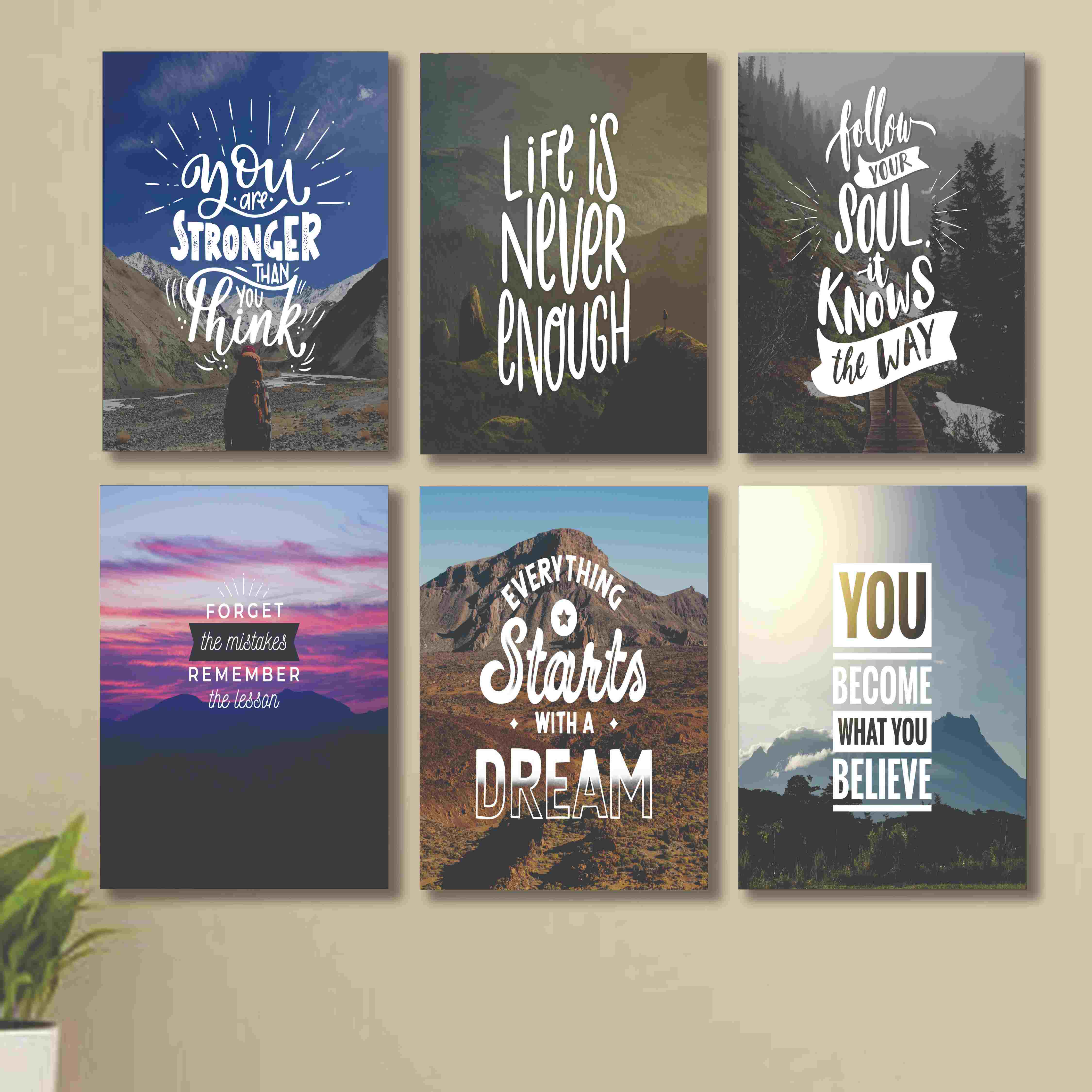 Set of 6 MDF Wooden Phototile Frames 8x11 Inches – Digital Printed Wall Art Decor
