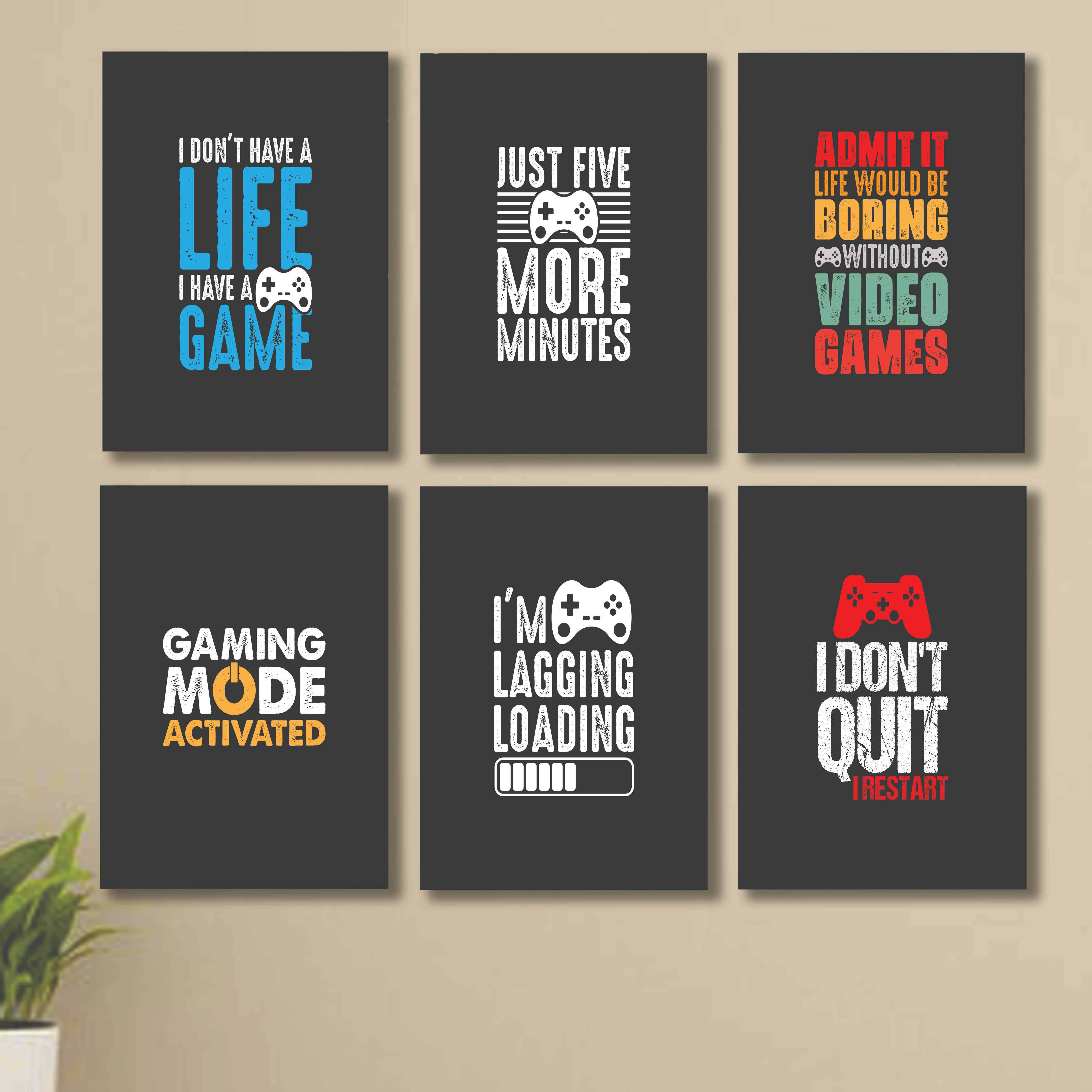 Set of 6 MDF Wooden Phototile Frames 8x11 Inches – Digital Print Wall Art