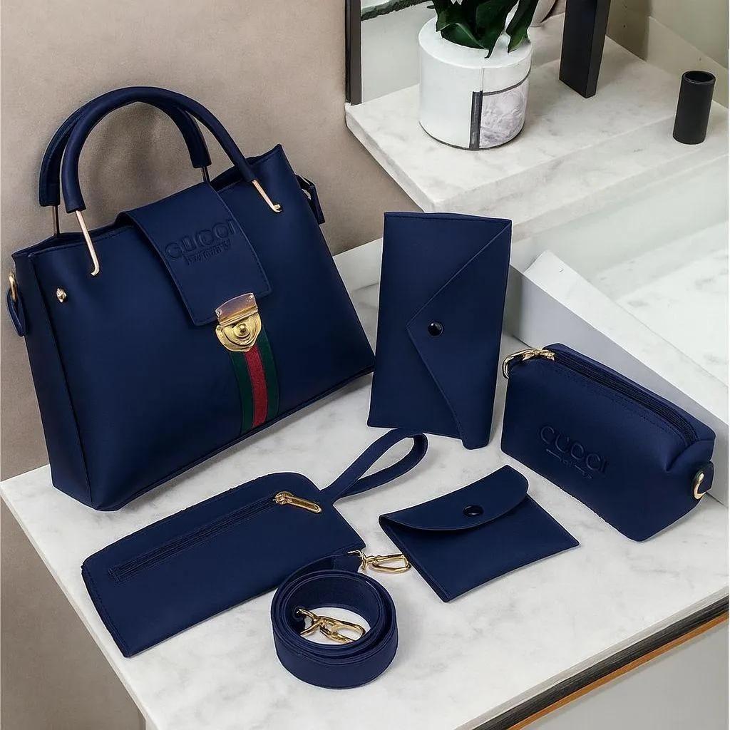 5 Pieces Handbag Set for Women – Stylish Tote, Shoulder, Crossbody, Clutch & Wallet