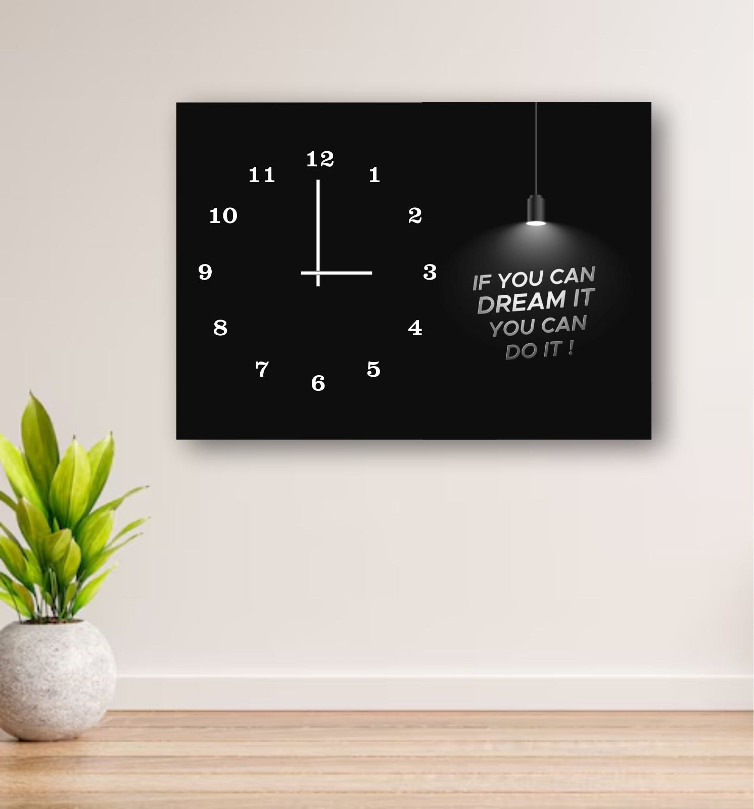 inspirational wooden wall clock 12x16 inch motivational quote if you can dream it you can do it battery free Trend-ify