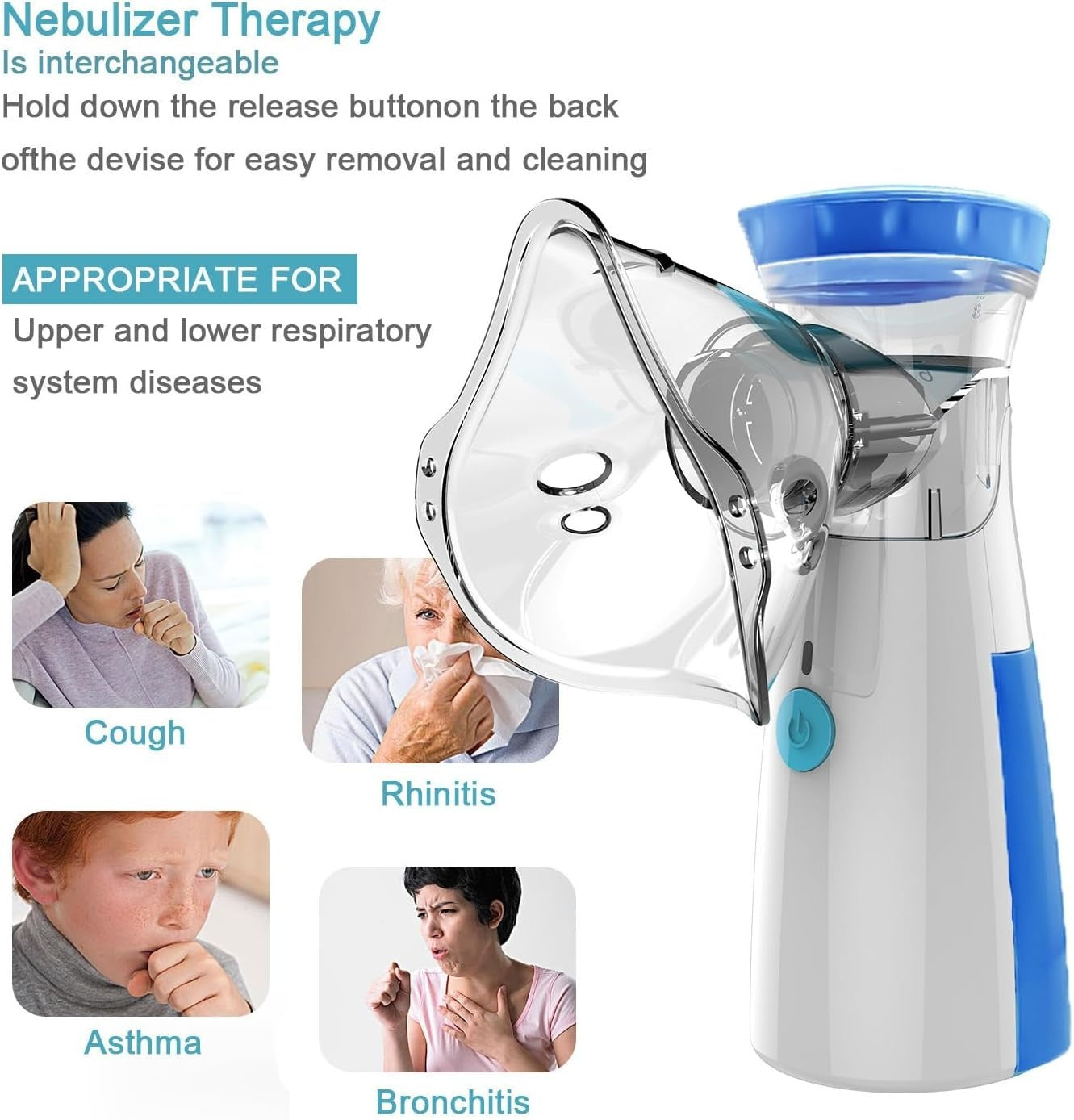 JSL-W302 portable mesh nebulizer quiet battery operated respiratory inhaler for adults and kids