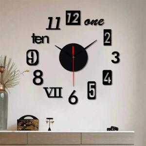 DIY 3D Wooden Wall Clock | Adjustable Wall Sticker Clock Home Decor