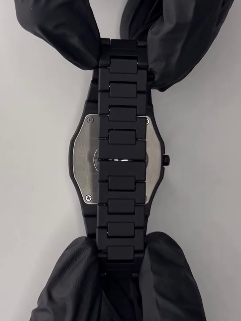 Full black AURA quartz analog watch for men with lightweight premium design
