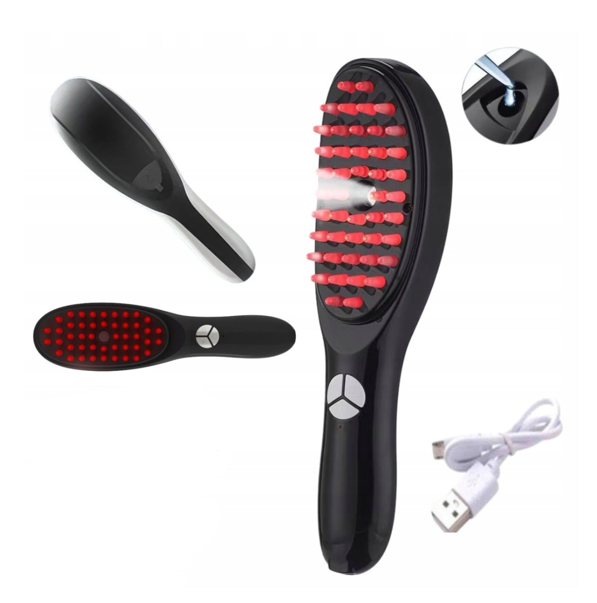 Negative ion electric hair comb for smooth frizz-free hair