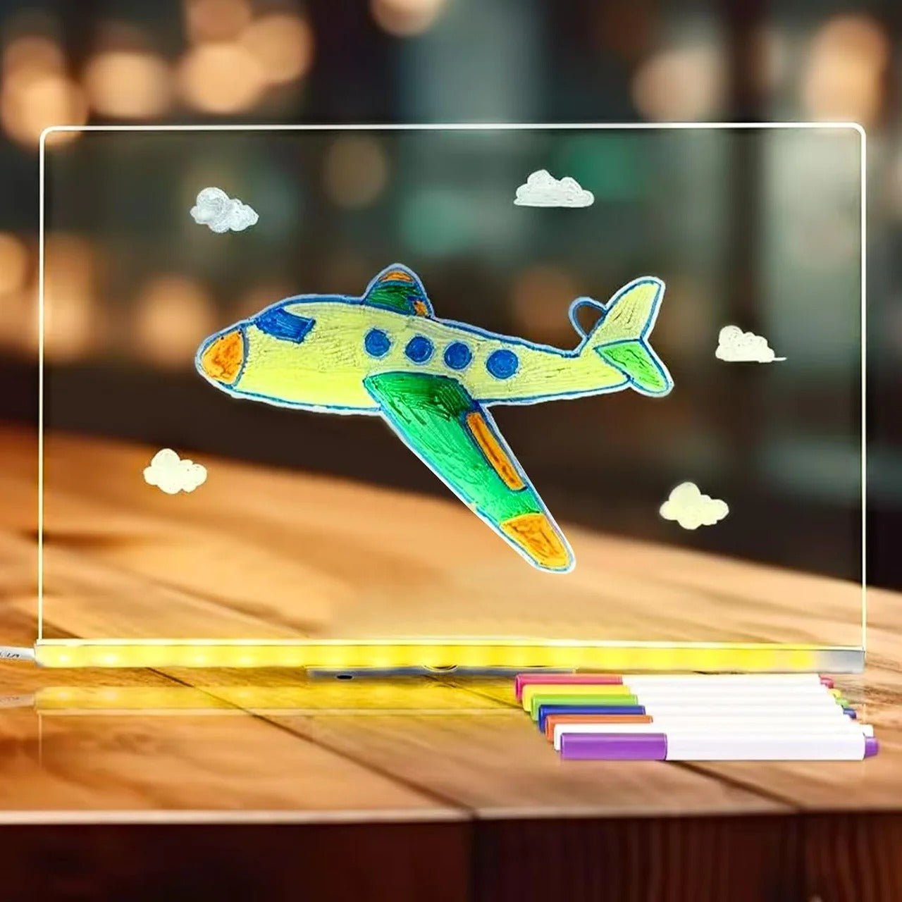 LED writing board with 7 markers and stand multicolor display for restaurants cafes shops home Trend‑ify Pakistan